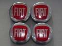 4x emblémy krytiek pre FIAT 56 mm červené ráfiky