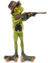 Figúrka lovca žabiek zelená žaba s brokovnicou