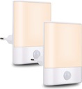 2X BEZDRÔTOVÁ LED NOČNÁ LAMPA ZÁSUVKA SNÍMAČA POHYBU SÚMRAK 3 REŽIMY
