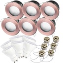 6x HALOGÉNové svietidlo Hermetický stropný podhľad + GU10 5W LED žiarovka