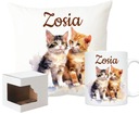 VANKÚŠ + HRNČEK s grafikou CATS CAT + ľubovoľné meno