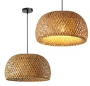 BOHO PRÍRODNÁ BAMBUSOVÁ ZABALOVANÁ ZÁVESNÁ LAMPA