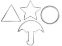Set Squid Mold Triangle Circle Star Dáždnik