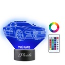 Nočná lampa Policajné auto Váš nápis Meno Darček 3D LED gravírovanie mena