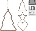 Dekorácia, prívesok na vianočný stromček LED srdiečko na batériu
