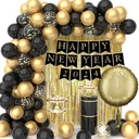HAPPY balónové dekorácie Silvester Nový rok banner