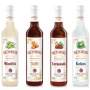 Victoria barmanský sirup do kávy Vanilka, Toffee, Čokoláda, Kokos 4 x 490