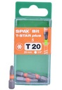 SPAX BIT TORX20 BIT T-STAR PLUS T20 TIP 5KS