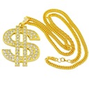 ZLATÝ DOLLAR CHAIN ​​​​DOLLARS RAP STAR RAPER US HRUBÝ DISCO NÁHRDELNÍK