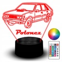 Soška LED nočnej lampy RGB 3D gravírovanie Car FSO Polonez Auto Vehicle
