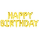 Fóliové balóny s nápisom HAPPY BIRTHDAY v zlatej farbe