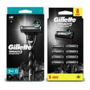 Sada Gillette Mach3 Charcoal Razor, 2 čepele + 8 náhradných čepelí