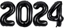 Balóniky s číslami 2024 Prom Black Helium Decoration XL 100cm