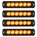 6 LED výstražné svietidlo 4x stroboskopický ťahák