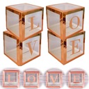 Balónové boxy 4 ks LOVE Wedding One Year Old Shower