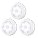 3x LED lampa, pohybový senzor súmraku, PIR BATÉRIE