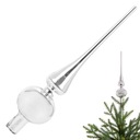 Sklenená korunka na vianočný stromček Strieborný hrot - 26 cm