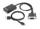 Adaptér GEMBIRD A-VGA-HDMI-01 (HDMI F - D-Sub (VGA