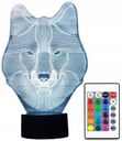 3D LED USB NOČNÁ LAMPA WOLF WOLF LAMPA 16 FARIEB PREMIUM DIAĽK