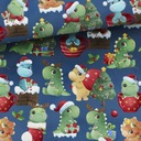 Pletenina, slučka, 250g/m2 Tree-rex a priatelia