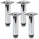 4x Nábytková noha, nastaviteľná noha fi25 ATM H-150mm CHROME DN-737