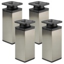 4x hranatá nastaviteľná nábytková noha 40x40 ATM H-100mm BRÚČENÁ OCEL