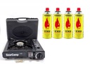 TURISTICKÝ PLYNOVÝ VARIČ S KUFROM GEARCAMP + 4 NÁPLŇKY