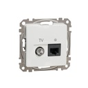 SCHNEIDER DESIGN ZÁSUVKA RJ45 Cat.6 + TV BIELA