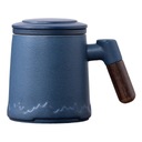 400 ml čajová šálka s vylúhovačom a vrchnákom, modrý filter