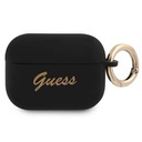 Guess puzdro GUAPSSSK AirPods Pro kryt čierny Silicone Vintage Script