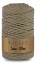 Spletená Šnúrka PRE MACRAME TMAVÉ BÉŽOVÁ 100m 5mm