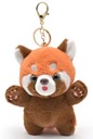 PANDA KĽÚČENKA, ČERVENÁ, PRÍVESOK NA BATOH, KĽÚČE, MASKOT ČERVENÁ PANDA, 14cm