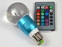 Gais E27 3W RGB LED žiarovka s diaľkovým ovládaním modrá -