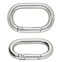 Shakel Oval 25 mm / 15 mm otvorený 5ks strieborný karabín