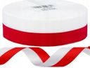 Stuha Ribbon biela a biela červená 40 mm Veľký valček 50 m Vlajka