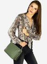 Kožená dámska crossbody kabelka cez rameno zelená MARCO MAZZINI L156o