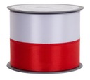 10 cm / 10 m stuha páska Biela a červená kotylionská vlajka