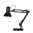 Čierna retro nastaviteľná jednoduchá stolná lampa na stôl na štúdium a prácu