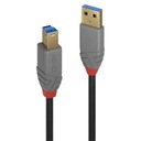 LINDY Kábel USB 3.0 typu A až B Anthra Line 5m čierny