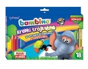 Bambino, Trojuholníkové pastelky, 18 farieb + strúhadlo