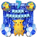 Sada 7 narodeninových dekorácií Pokémon Pikachu Balloons
