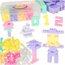 Stavebné bloky vzdelávacie kocky BOX 580 elements, pastel