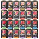 RAFI MIX MOKRÉ KRMIVO PRE PSA 8 PRÍCHUTÍ 24 X 400G. BEZOZRNNÉ NOTECI DOLINA