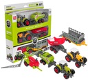 PRUŽINA 2x TRAKTOR 4x STROJ KOVOVÝ FARMÁRSKY SET