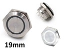 Spínač, monostabilný, tlačidlo dočasného resetu, 19 mm, 12 V, 24 V, odolný proti vandalizmu