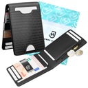 Pánska kožená peňaženka elegantná horizontálna RFID tenká tenká 1,5 cm čierna