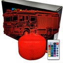 Nočná lampa Hasičské auto Hasičská 3D LAMPA
