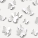 3D tapeta motýle biela šedá jemná