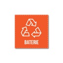 Nálepka recyklácia segregácia BATÉRIE 15cm