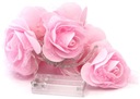 Dekoračné lampy bavlnené guličky kvety RUŽE 10ks